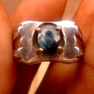 [Baru] Natural Star Blue Sapphire Safir Biru Burma Cutting Asli Alam Berkilau Diskon
