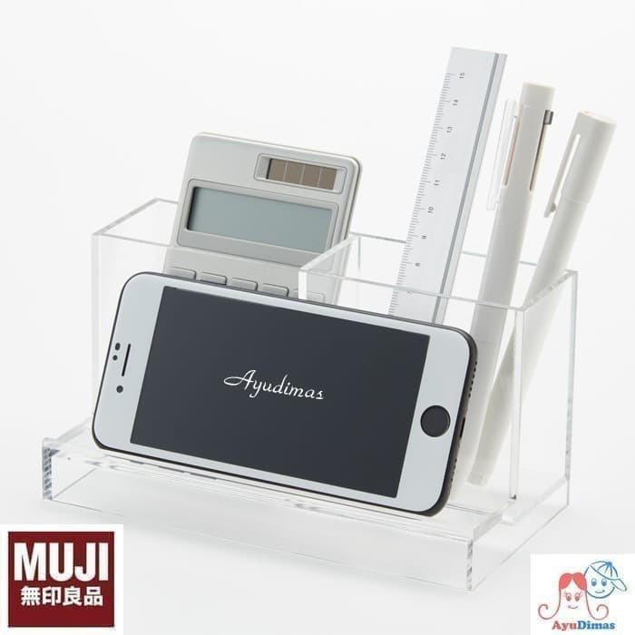 

[COD] Muji Acrylic Smartphone Stand Large - Tempat Pensil / Desk Organizer Terbatas