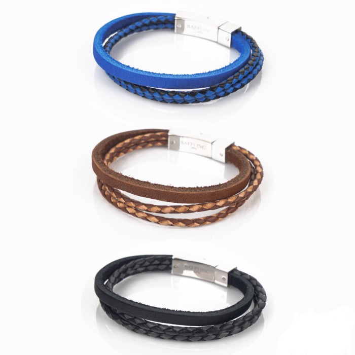 [Baru] Baffi Inc Jevies Gelang Kulit Maxley Flat Leather Bracelet Pria Wanita Berkualitas