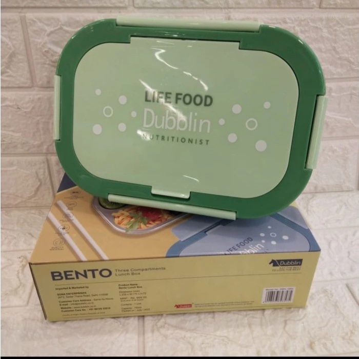 Lunch Box Dubblin Bento 3 Sekat Tempat Makan 750 Ml