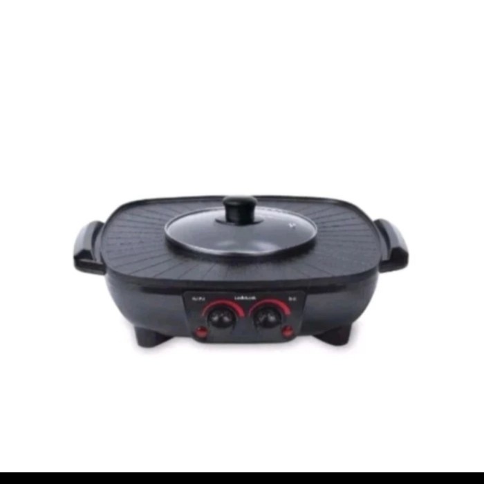 [New Ori] Lock N Lock Electric 2 In 1 Grill  Pot 2L - Elg256Blk Berkualitas