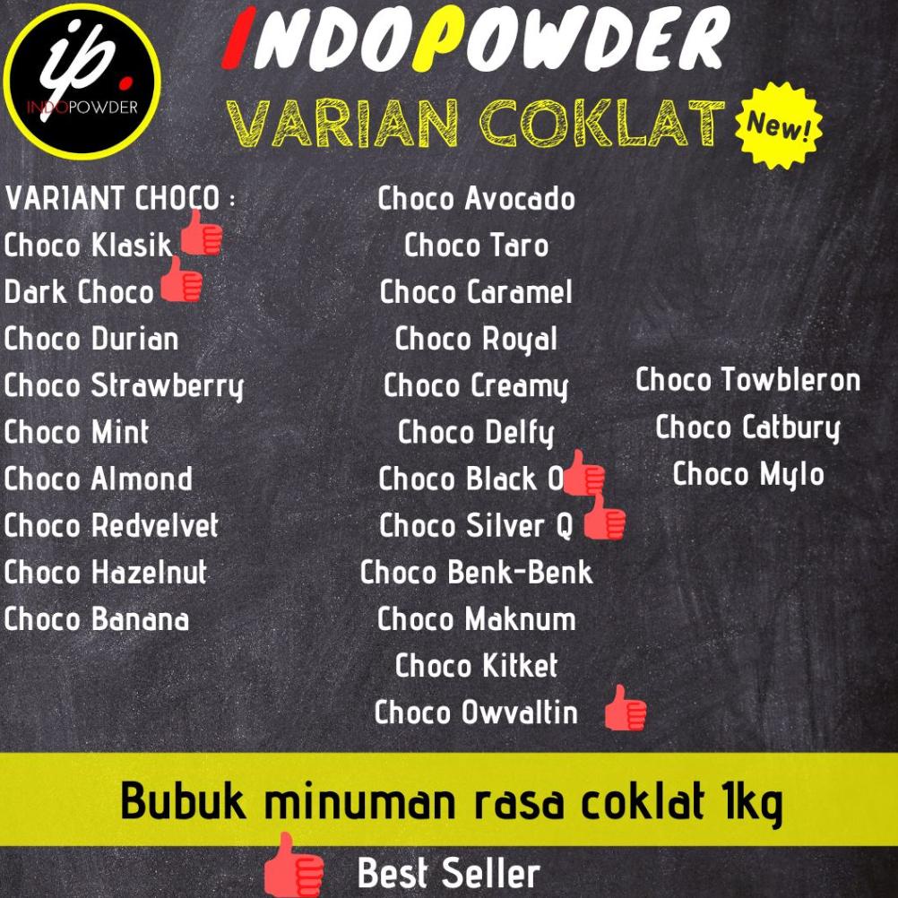 

Terbaru - Bubuk minuman aneka rasa coklat 1kg/bubuk minuman rasa choco /bubuk minuman coklat pilih varian rasa ..