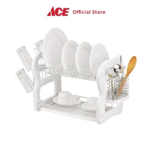 [Ori] Ace Hardware - Stora Rak Piring 2 Tingkat - Putih Limited