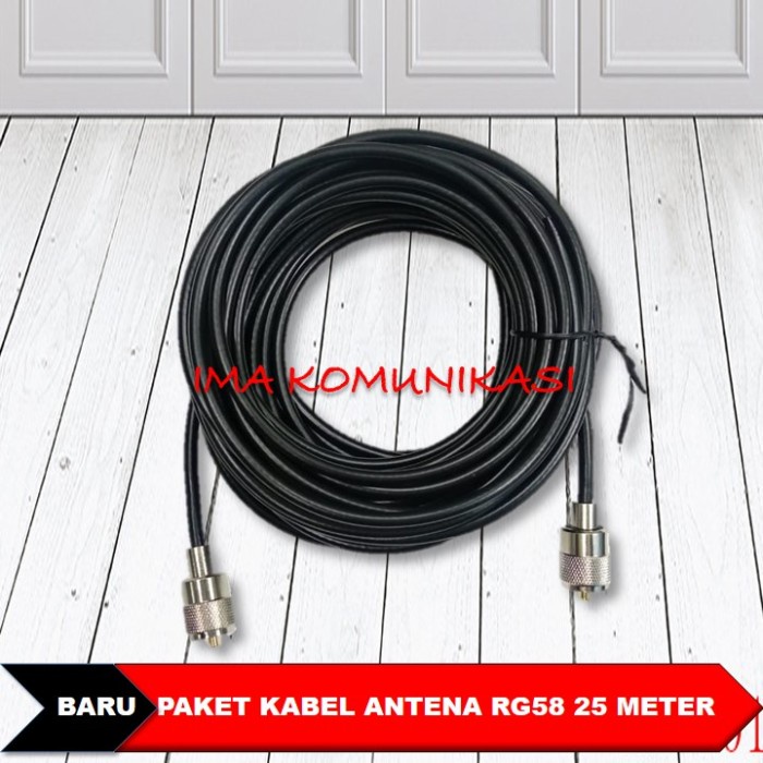 [Ori] Paket Kabel Antena Rg58 Plus Konektor Panjang 25 Meter Diskon