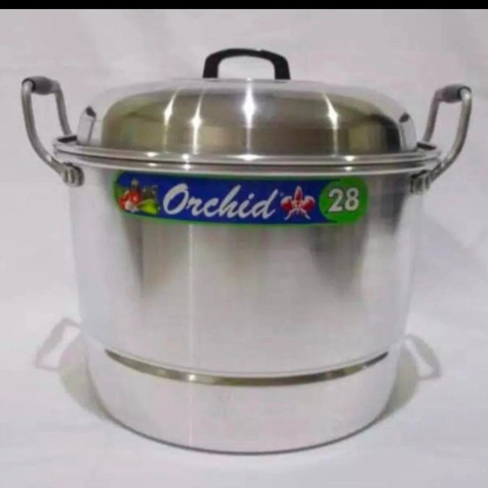 [Ori] Orchid Steamer Panci Kukus Dandang Langseng Nasi Kue Ukuran 28 Cm Diskon