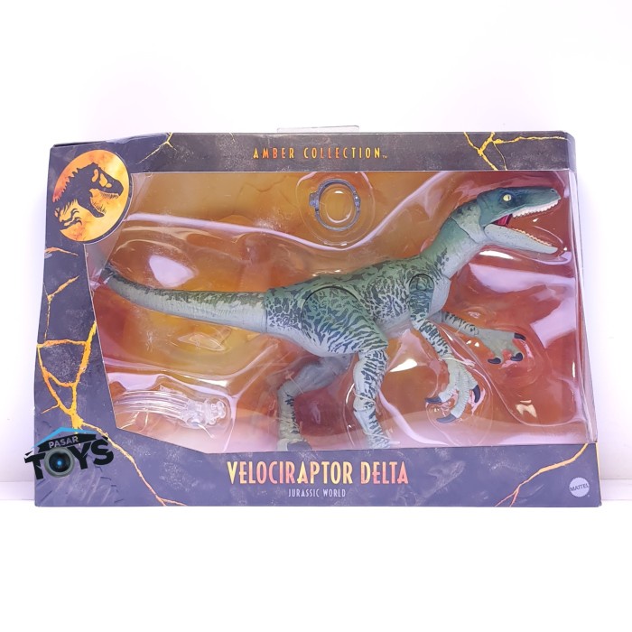 ✅Baru Jurassic World Amber Collection Velociraptor Delta Collectible Figure Berkualitas
