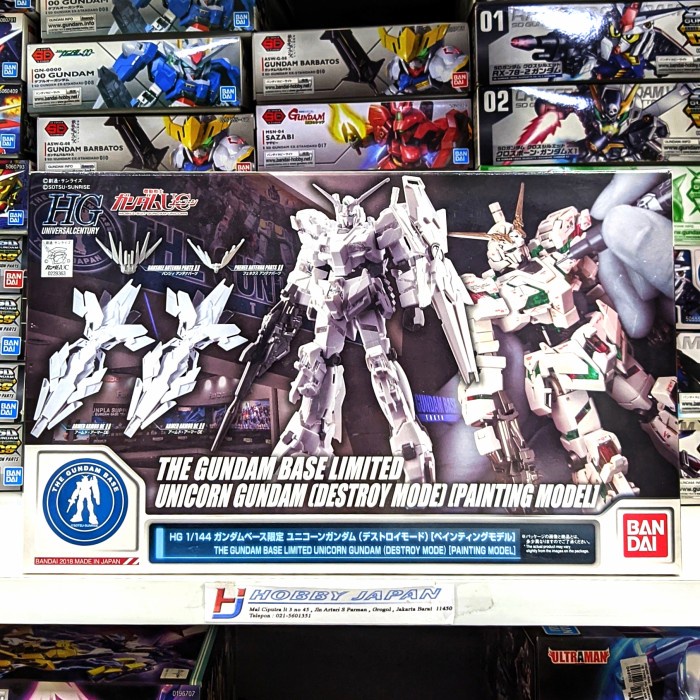✅Baru Hg Gundam Base Limited Unicorn Gundam Destroy Mode Painting Model Berkualitas