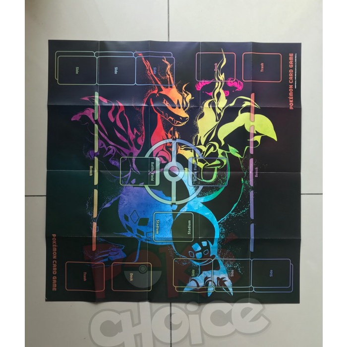 ✅COD Pokemon Card Charizard Vmax Paper Double Side Playmat Diskon