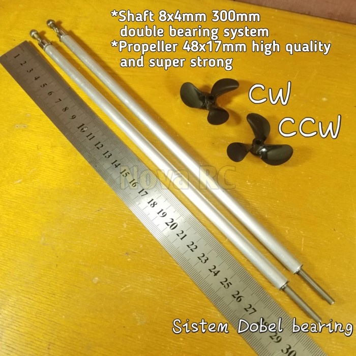 ✅New Rc Boat Propeller 48Mm Shaft 8X4Mm 300Mm Kit For Tug Boat Rc Model Terbatas