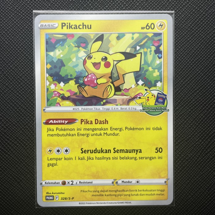 ✅COD Pikachu Promo 328/S-P Kelas Pertama Kali Main Pokemon Indonesia Tcg Terbaru