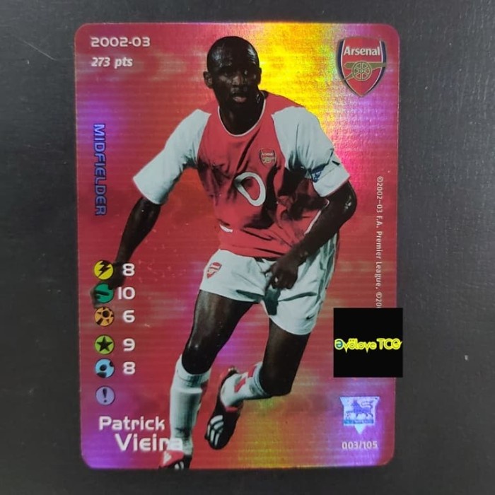 ✅COD 4 Patrick Vieira Arsenal 2002-03 Subbuteo Card Berkualitas