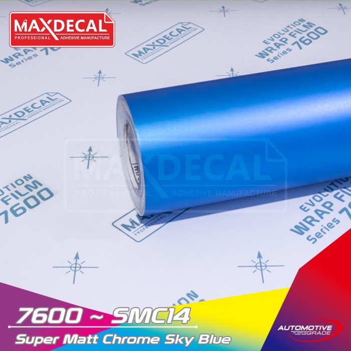 ✅COD Maxdecal 7600 Smc14 Sky Blue Super Matt Chrome Doff Biru Langit 50 Cm Terbaru