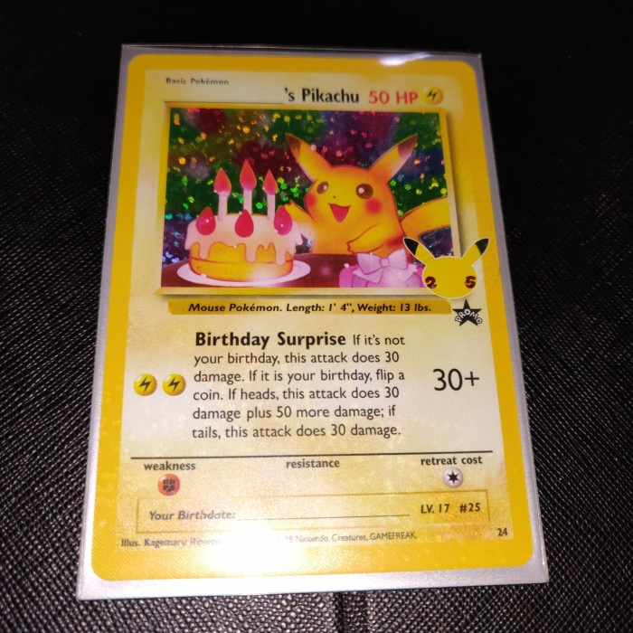 ✅COD Kartu Pokemon Tcg En 25Th Anniv Celebrations Classic Birthday Pikachu Berkualitas