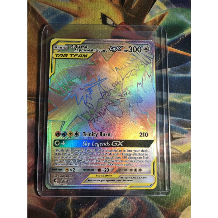 ✅COD Moltres Zapdos Articuno Gx Secret Rare Pokemon Sm Hidden Fates Berkualitas