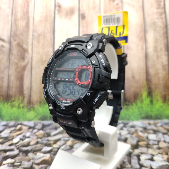 ✅New Ori QQ Qnq Qq Digital Jam Tangan Karet Pria Hitam M161J001Y Original Diskon