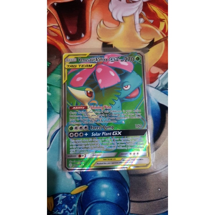 ✅COD Venusaur  Snivy Gx - 210/236 - Full Art Ultra Rare Sun  Moon: Cosmic Diskon