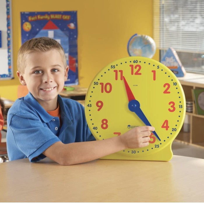 ✅New Learning Resources Big Time Learning Gear Clock 12 Hr 13-1/4 Inch Berkualitas