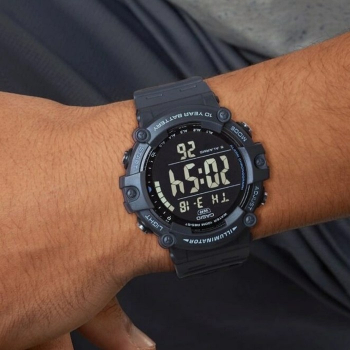 ✅New Ori Jam Tangan Sporty Pria Casio Digital Original Tali Karet Anti Air Berkualitas