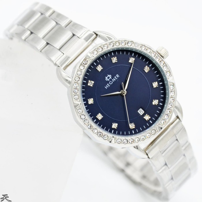 ✅New Ori Hegner 5038Ls / Hegner 5038 - Jam Tangan Wanita Original - Silver Blue Terbaru