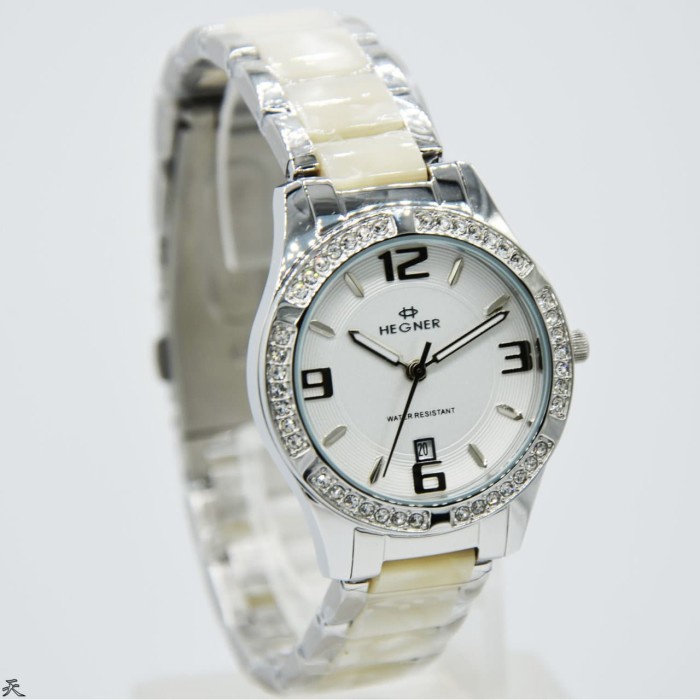 ✅New Ori Hegner 429Ls / Hegner 429 - Jam Tangan Wanita Original - Silver Putih Limited