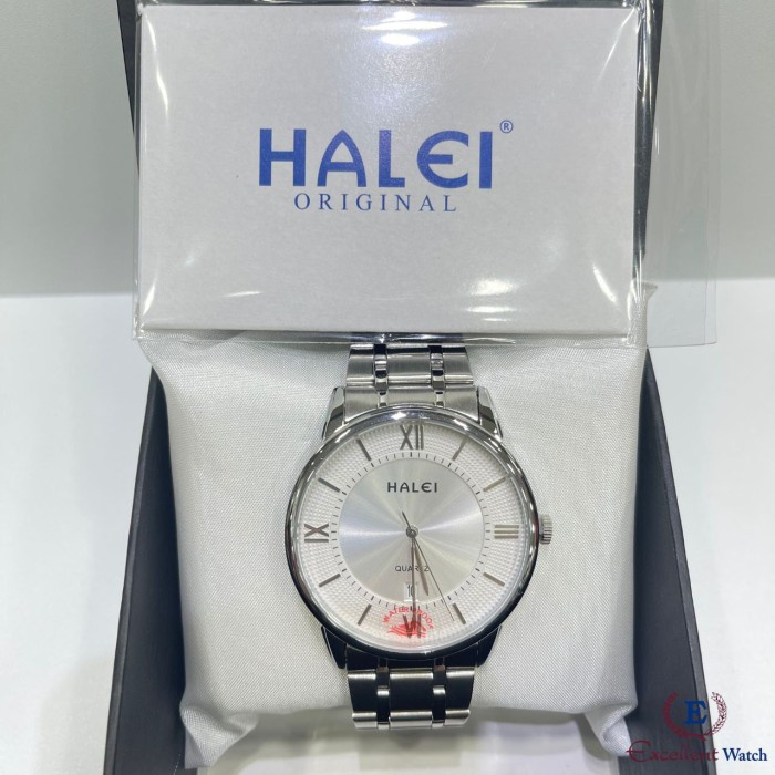 ✅New Ori Excellent Watch Jam Tangan Pria Halei 566M Silver Diskon