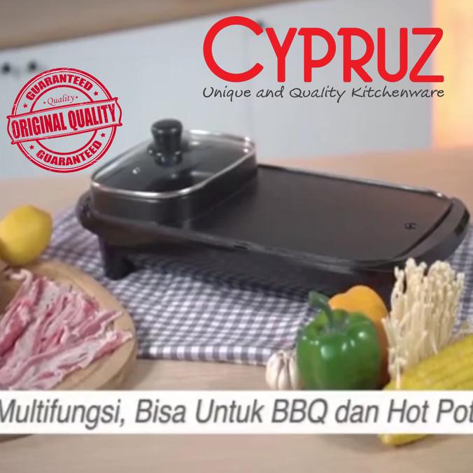 BBQ Grill dan Hot Pot Listrik 2 in 1|Alat Panggang & Perebus Shabu