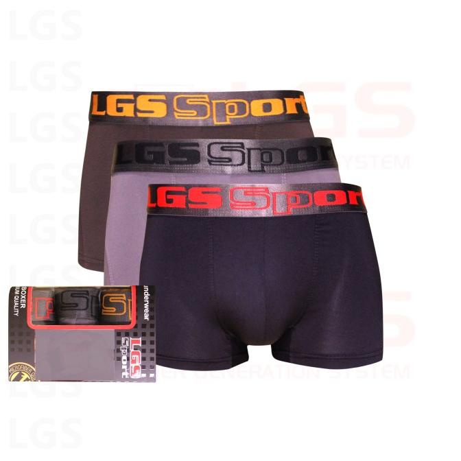 Celana Boxer Pria LGS 646 ISI 3Pcs|LGS Sport