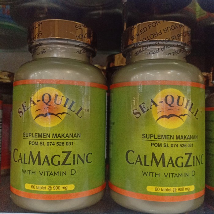 [COD] Seaquill Calmagzinc 60 /Kalcium / Magnesium / Zinc /D3 Terbaru