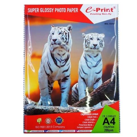 

Berkualitas KERTAS FOTO / PO PAPER SUPER GLOSSY E-PRINT A4 !!