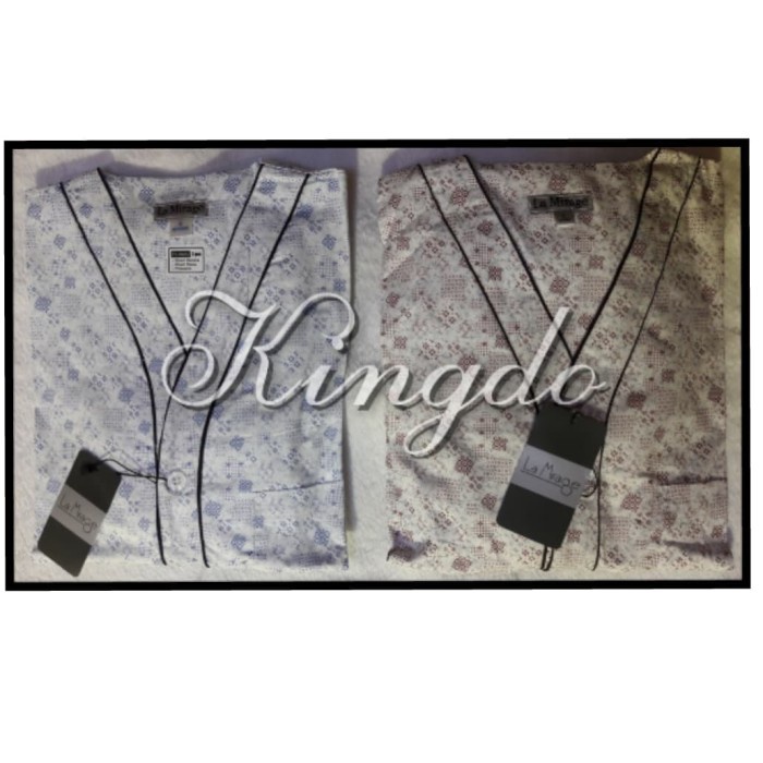 [COD] Piyama Katun Putih Pria Lengan Pendek La Mirage Corak Abstrak Terbaru