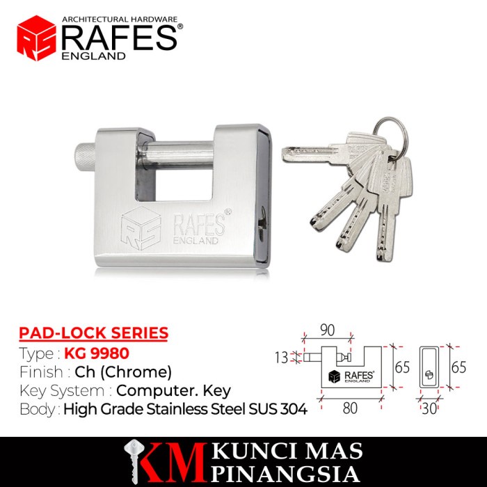 [New] Gembok / Padlock / 9980 / Rafes Original Terbaru
