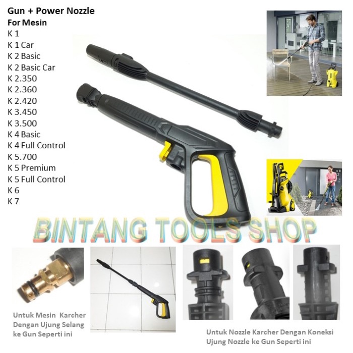 Tembakan Gun dan Power Nozzle Jet Cleaner for Karcher K1 K2 K3 K4 K5