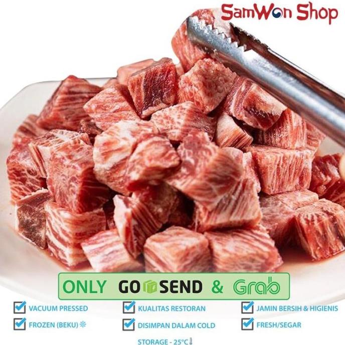 

Saikoro Wagyu Be Meltic Cube Steak / Daging Sapi Wagyu Frozen 1Kg Inyongstore25