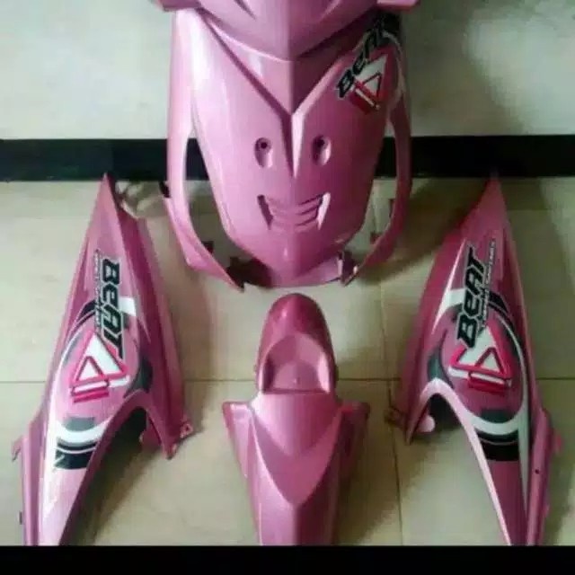 ✅Termurah Body Halus Honda Beat Karbu Pink  Striping 2008 2012 Berkualitas
