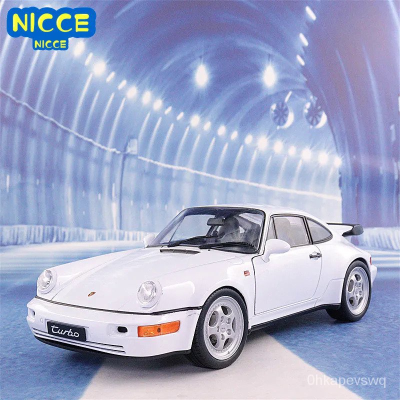 Welly 1:18 Porsche 964 Turbo Mobil Sport, Koleksi Mainan Mobil Logam Paduan Simulasi B542