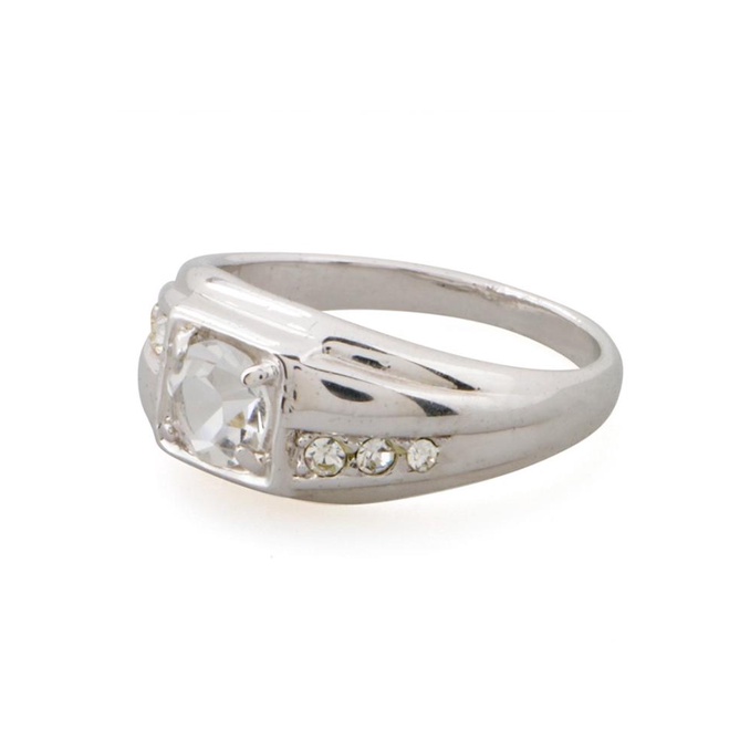 Aksesoris 1901 Hijab Cincin Berlian Swarovski Solitaire Pria Sier Terbaik