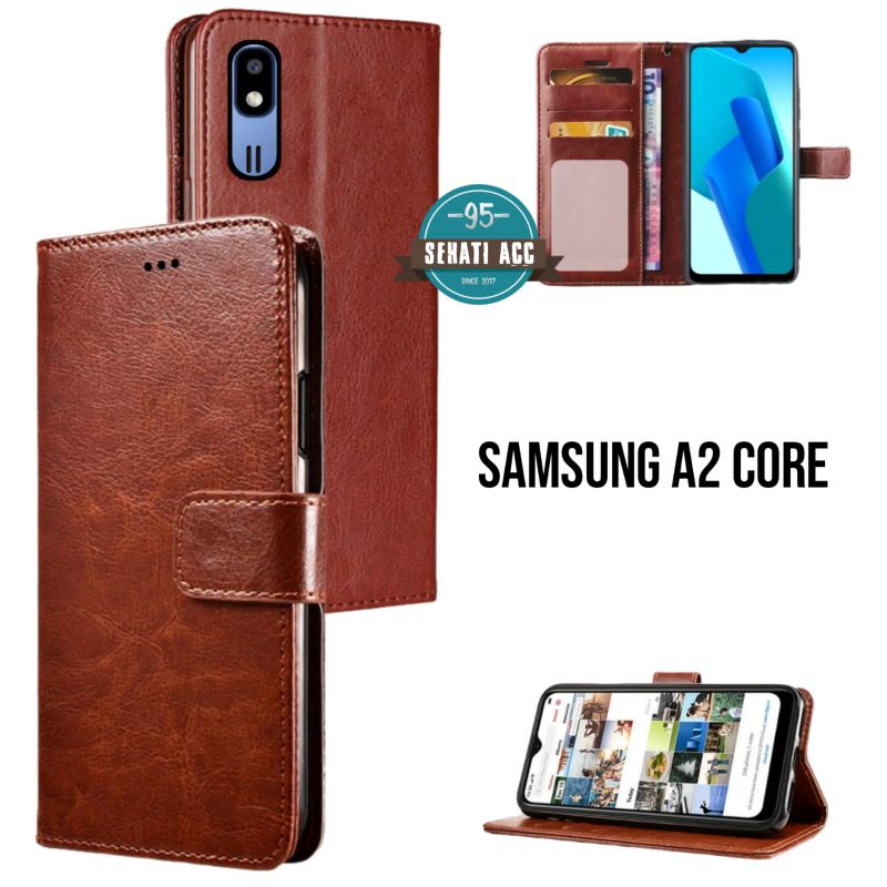 SAMSUNG A2 CORE Casing dompet flip cover leather case kulit premium