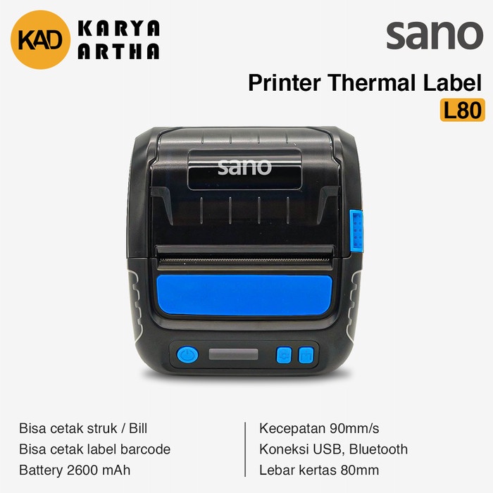 

✨Ready Printer Barcode Mobile Sano L80B Bluetooth Thermal Support Android Limited