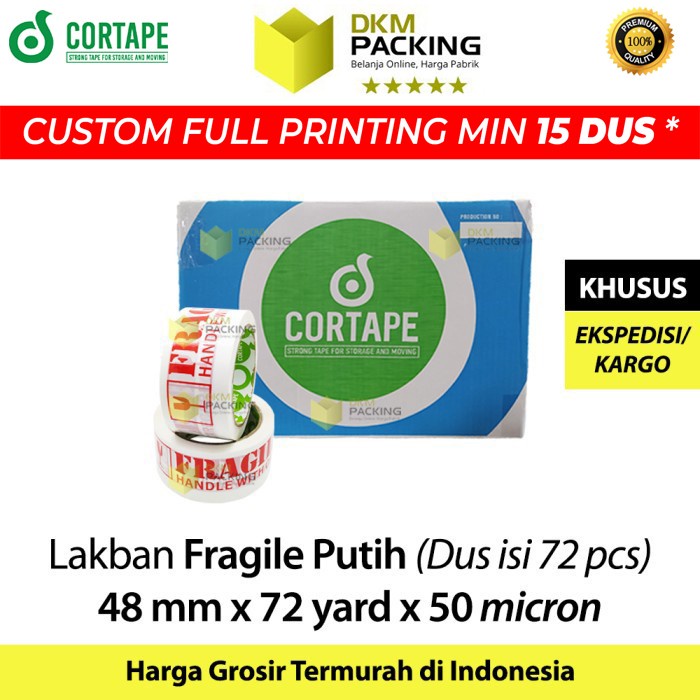 

✨Ready Lakban Fragile Putih 48Mm Jangan Dibanting Handle With Care Kargo /Dus Terbaru
