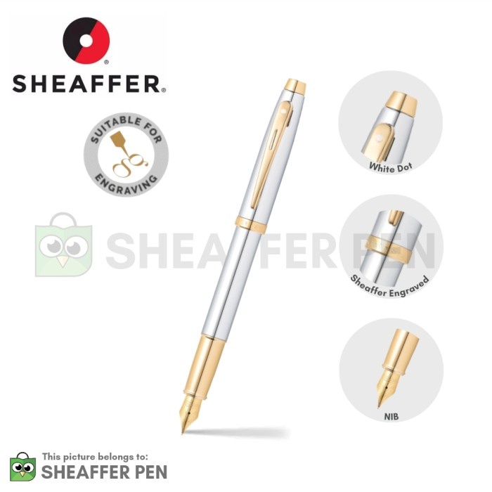 

✨Sale Sheaffer® 100 Chrome With Gold Tone Fountain Pen Limited