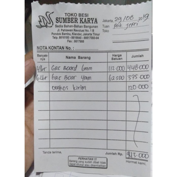 

✨Ready Nota Bapak Jefri 29 Agustus 2019 Terbatas
