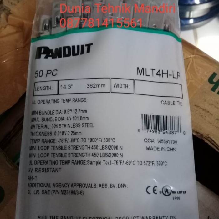 

✨Ready Kabel Tis Panduit Setenlis 304 Mlt4H-Lp/Pak Isi 50Pcs Limited