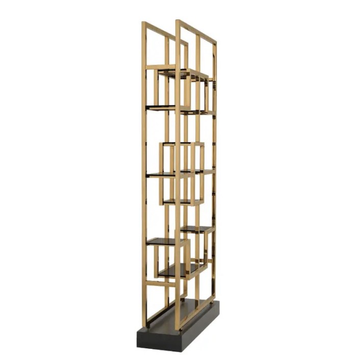 

✨Ready Casa Padrino Luxury Shelf Cabinet Brass / Black 100X29X200 Berkualitas
