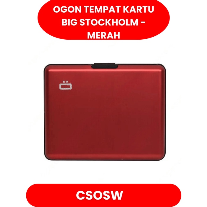 

✨Ready Ogon Dompet Kartu Big Stockholm Card Holder Red Rfid Protection Berkualitas