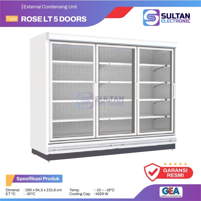 ✨Ready Gea Island Freezer W/ Glass Cover Rose Lt Freezer 5 Doors Terbaru
