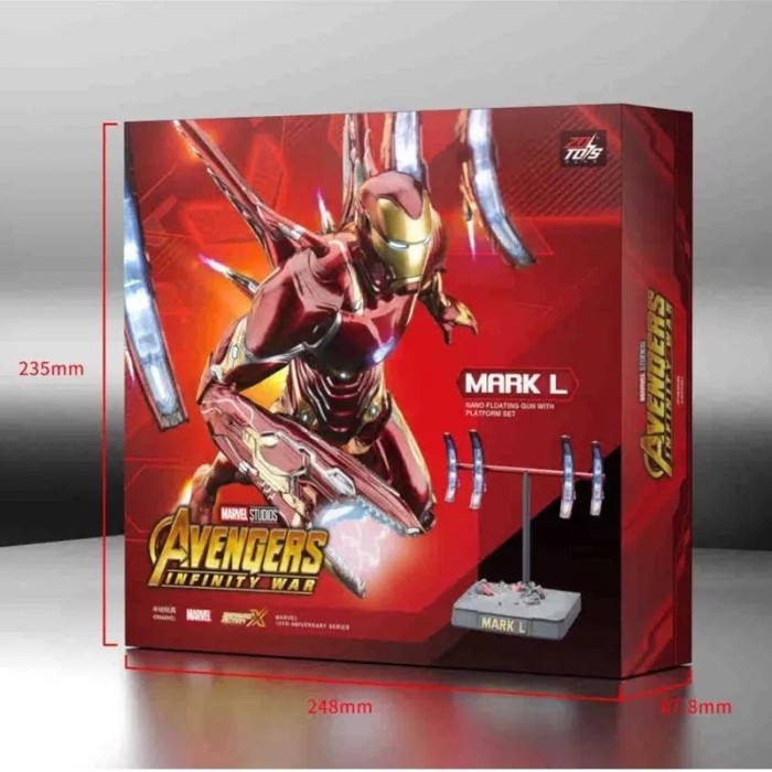 ✨Baru Zd Toys Marvel Iron Man Mk L Action Figure Iron Man Mark 50 Nano Armor Limited