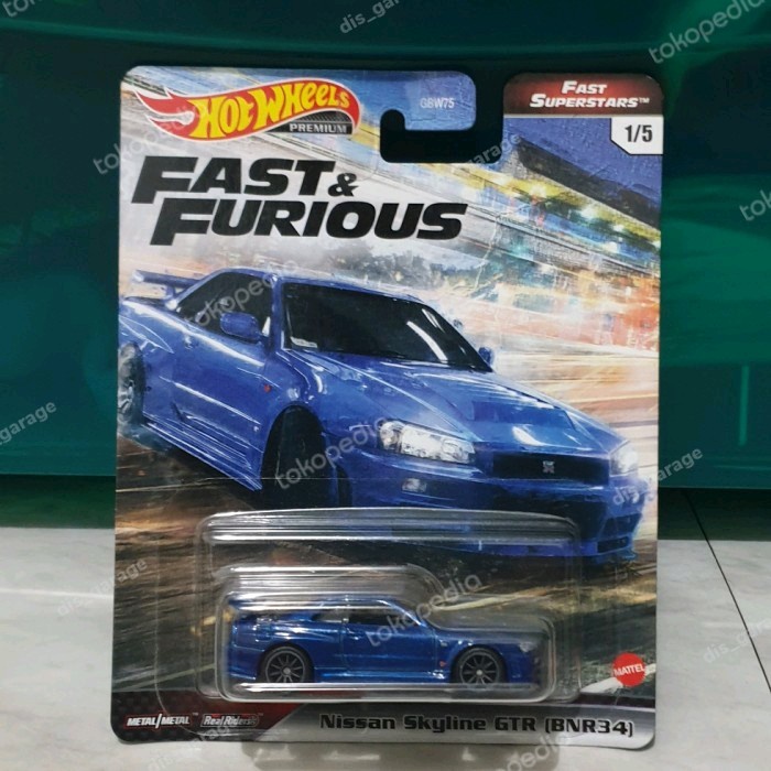 ✅Termurah Hotwheels Nissan Skyline R34 Fast And Furious Fast Superstars Blue Terbaru