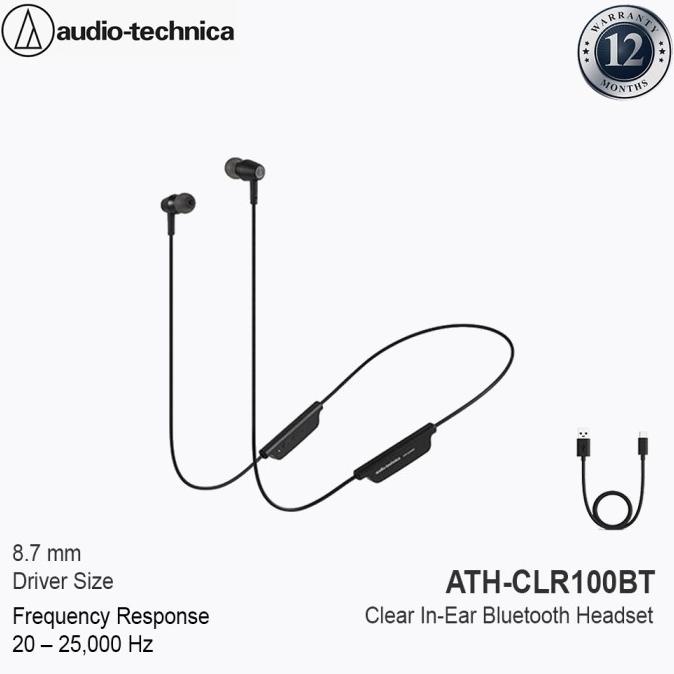 Populer Audio-Technica ATH-CLR100BT In-Ear Wireless Bluetooth Headset