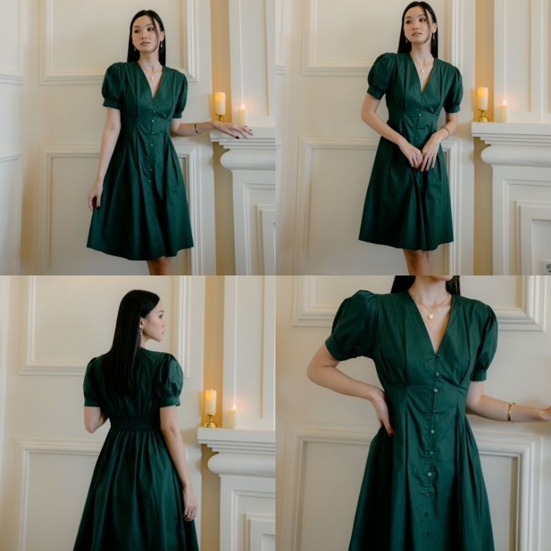 Cotton Candy Jasne Dress Katun Stretch Adem / Christmas Collection Dress Wanita Poplin Adem