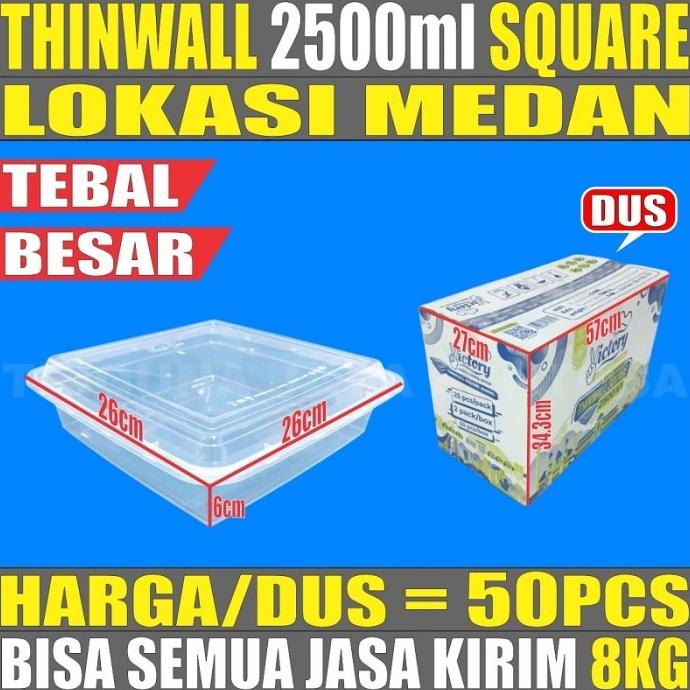 

favorit] Thinwall Besar Square 2500ml Tebal Plastik Dus Smua Js Krm Medan